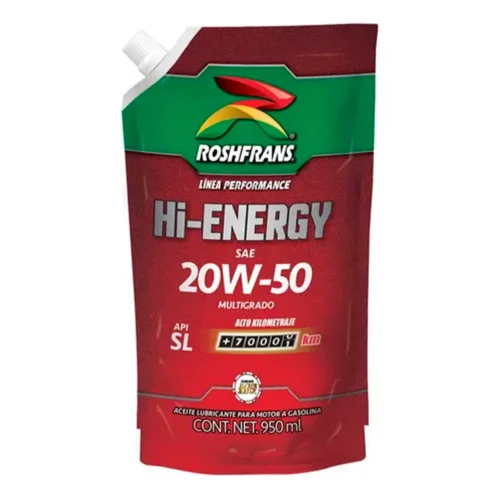 POR QUÉ ES CRUCIAL REVISAR LOS NIVELES DE ACEITE, ANTICONGELANTE Y FRENOS ANTES DE UN VIAJE LARGO? 2 Aceite Roshfrans Hi-Energy 20W50 950ml