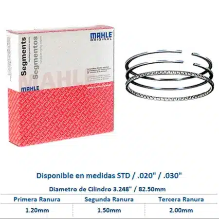 Anillos Motor Golf Jetta A2 A3 2.0 91-98 Beetle 2.0 00-08 Pointer 2.0 95-03 Cabrio 2.0 91-98 Cordoba 2.0 02-08 Ibiza 2.0 03-08 Passat 2.0 91-98 0.20 41926CP020 3005KM020 Mahle