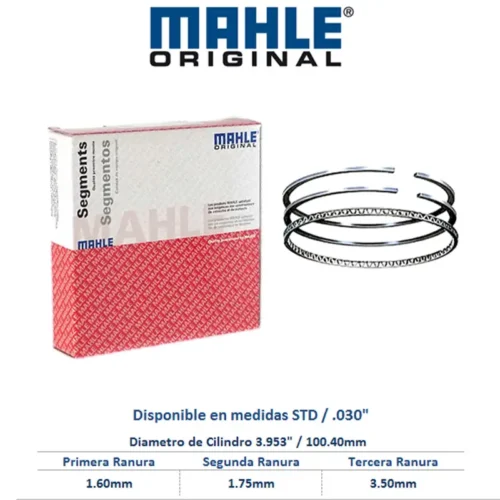 Anillos Motor Explorer 4.0 91-06 Sport Trac 4.0 01-05 Ranger 4.0 90-06 Mustang 4.0 05-10 Aerostar 4.0 90-97 Mountaineer 4.0 98-06 B4000 4.0 94-05 Navajo 4.0 91-94 Melling MR4627-STD