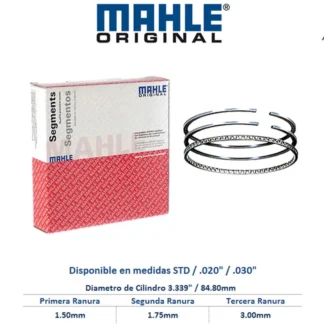 Anillos Motor Piston Focus 2.0 00-04 Escape 2.0 01-04 Contour 2.0 95-00 Escort 2.0 98-03 Mystique 2.0 95-00 Mondeo 2.0 01-04 Tribute 2.0 01-04 1.5 / 1.75 / 3.0 / 84.86mm 2M4887-STD