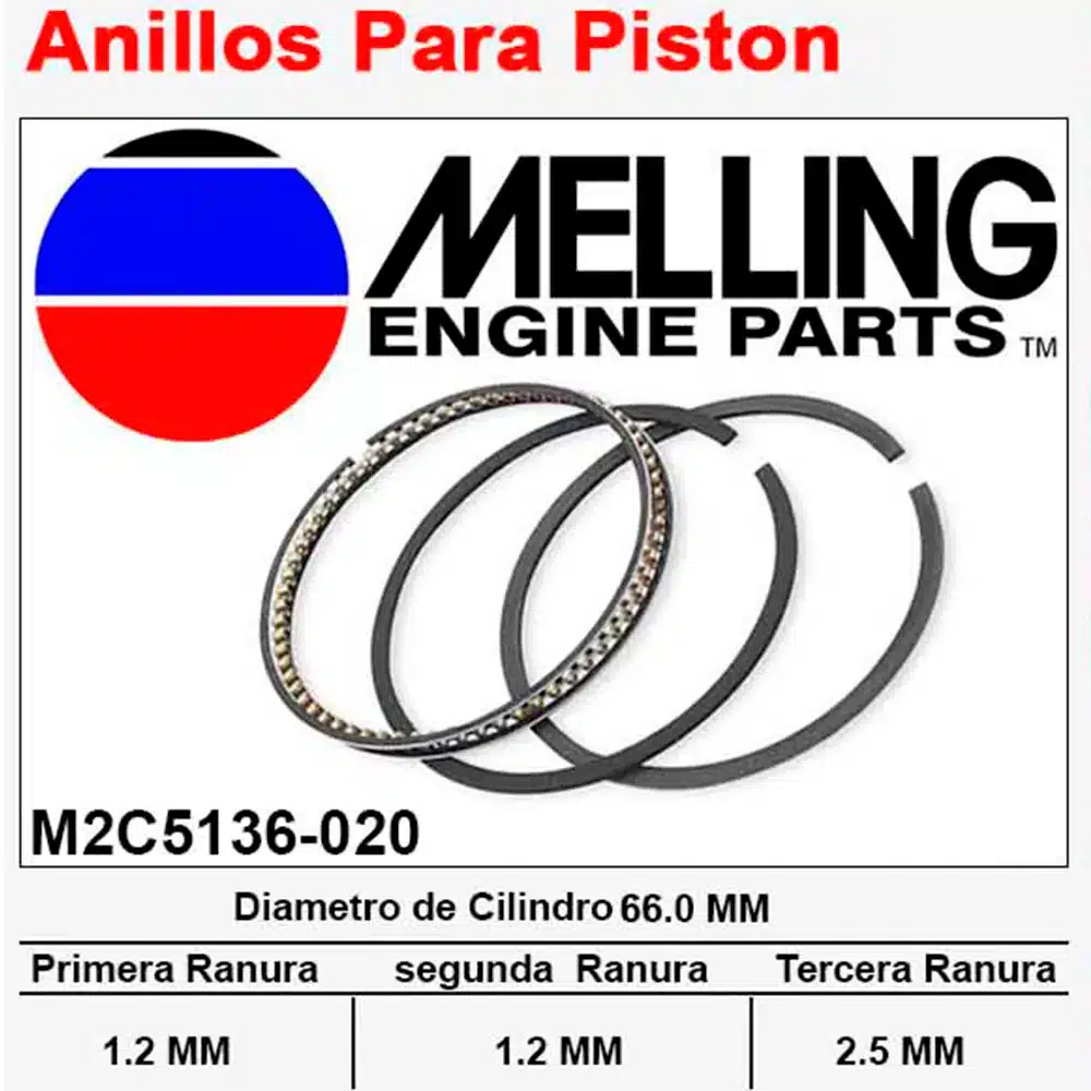 Anillos Motor Atos 1.0 99-04 M2C5136-020 1 Anillos Motor Atos 1.0 99-04 M2C5136-020